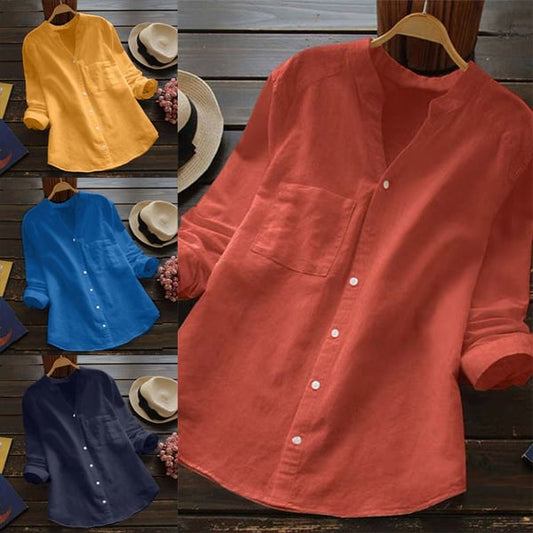 Xeti | bluse aus leinen-baumwolle
